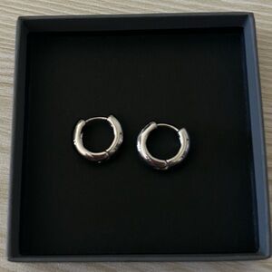 Small Silver Hinge Closure Hoops